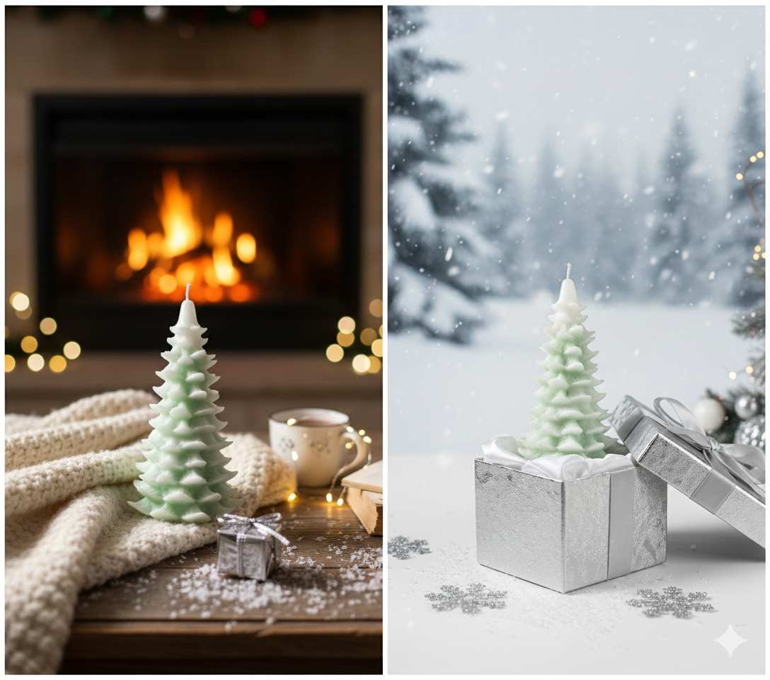 Holiday Sparkle Tree: Lemongrass & Rosemary Essential Oil Candle