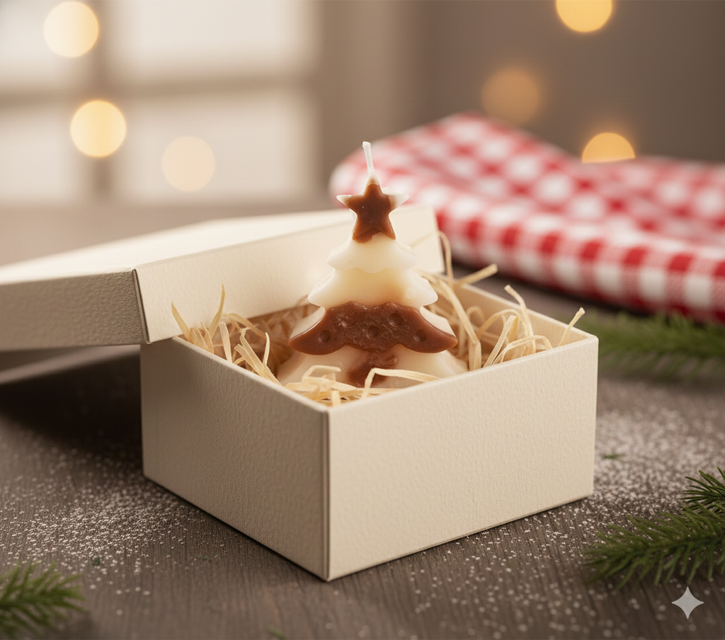 Festive Evergreen Scented Candle - Cinnamon & Vanilla Blend