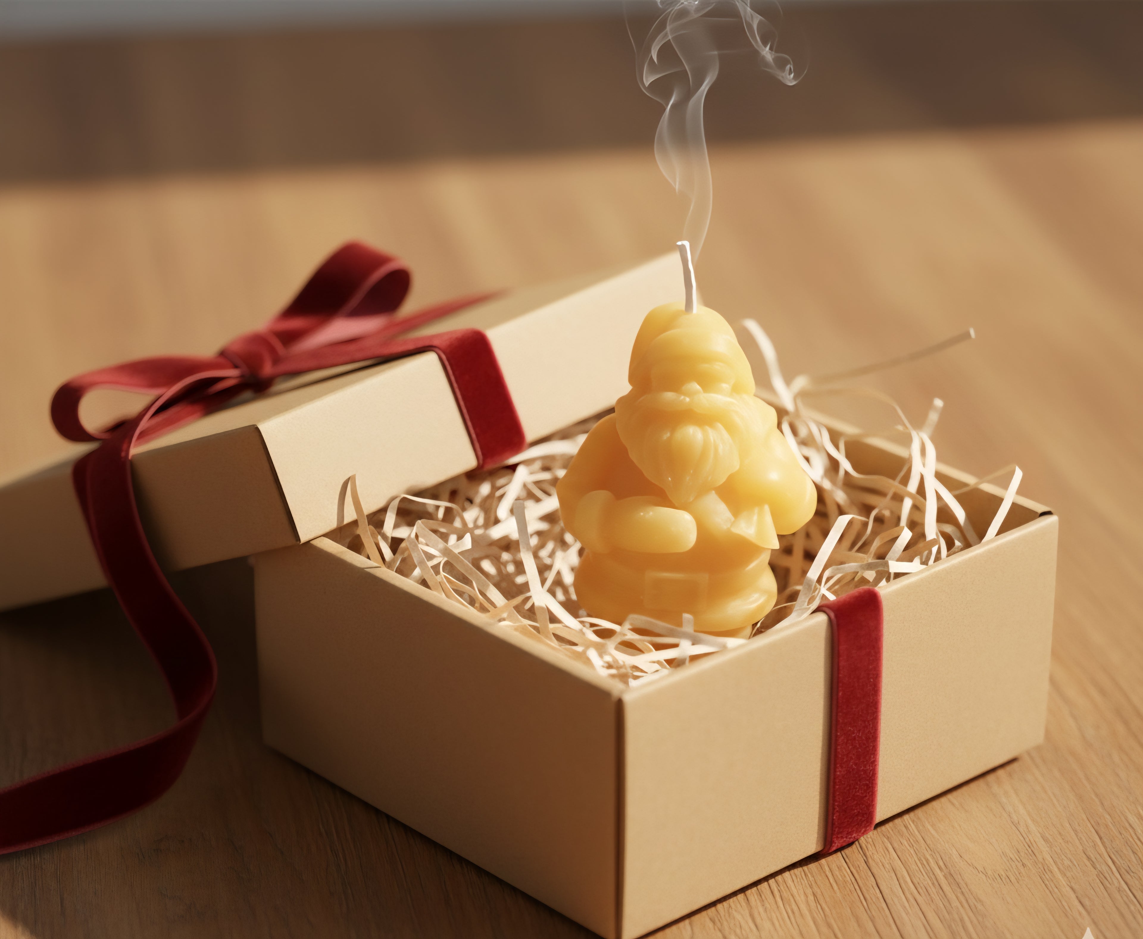 Pure Beeswax Santa Claus Figurine Candle