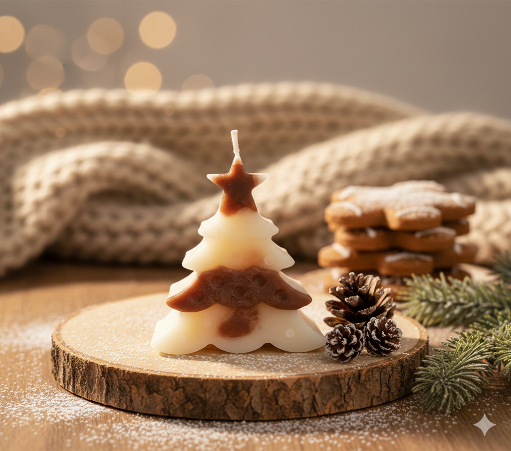 Festive Evergreen Scented Candle - Cinnamon & Vanilla Blend