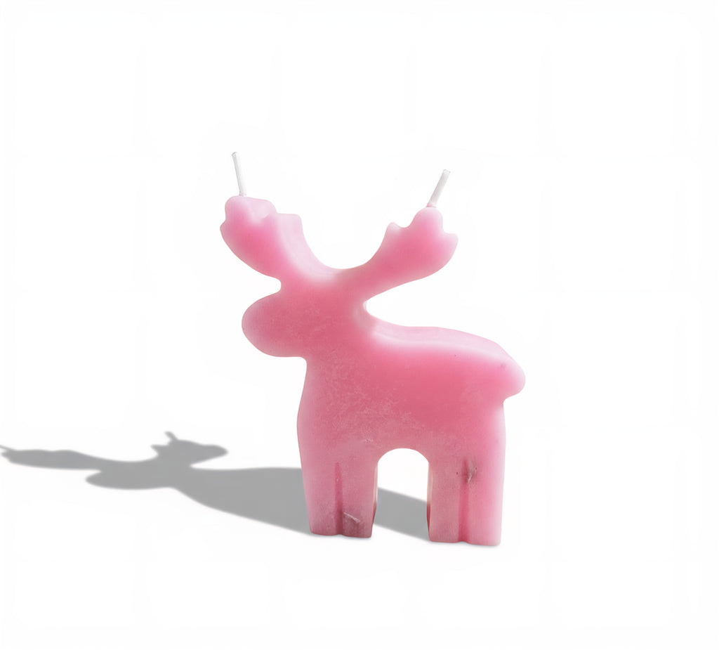 Unique Pink Deer Candle with Calming Rose & Lavender Scent