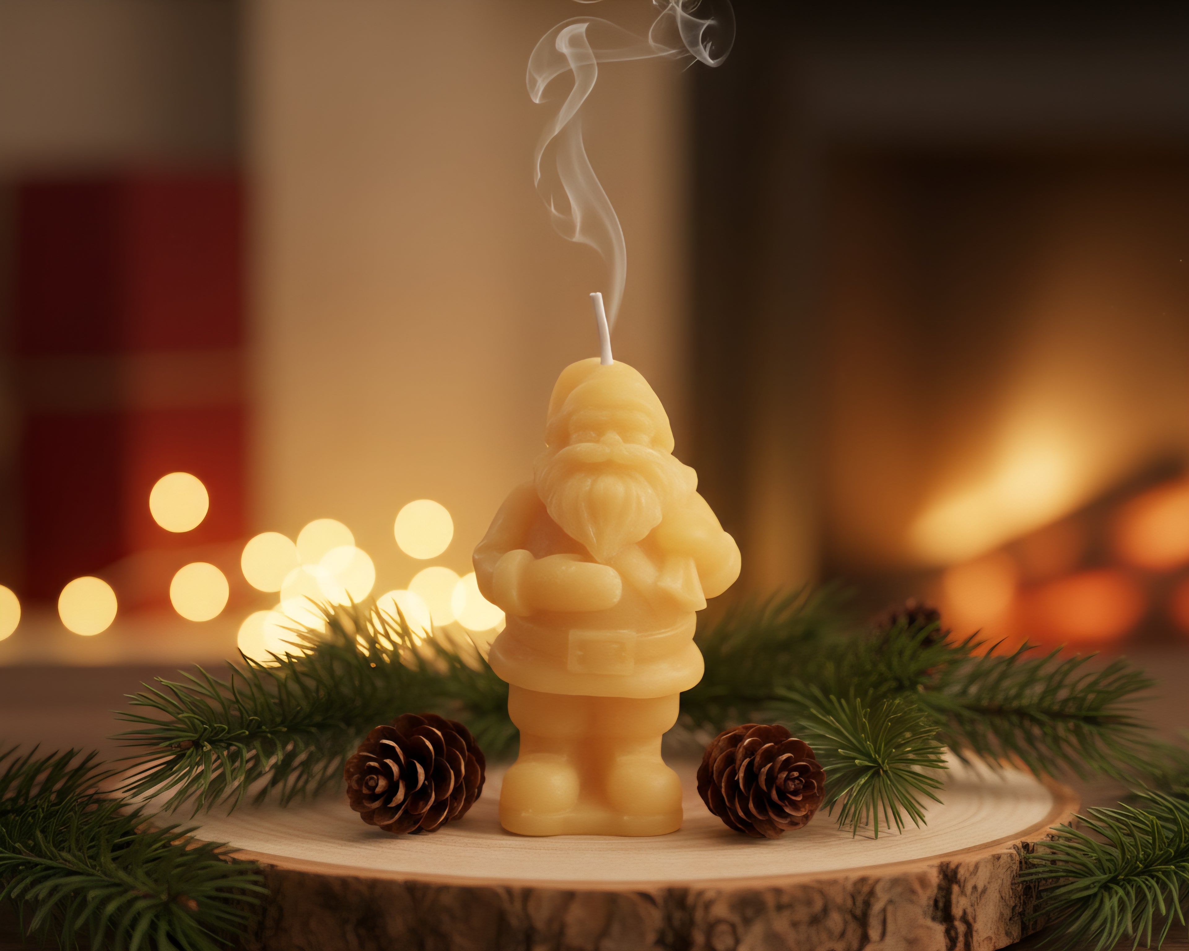 Pure Beeswax Santa Claus Figurine Candle